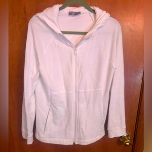 Talbots SPF 50 sun protection White cover up hooded jacket size M